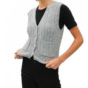 NEW BE COOL varsity style sweater vest in heather grey - hoc winter